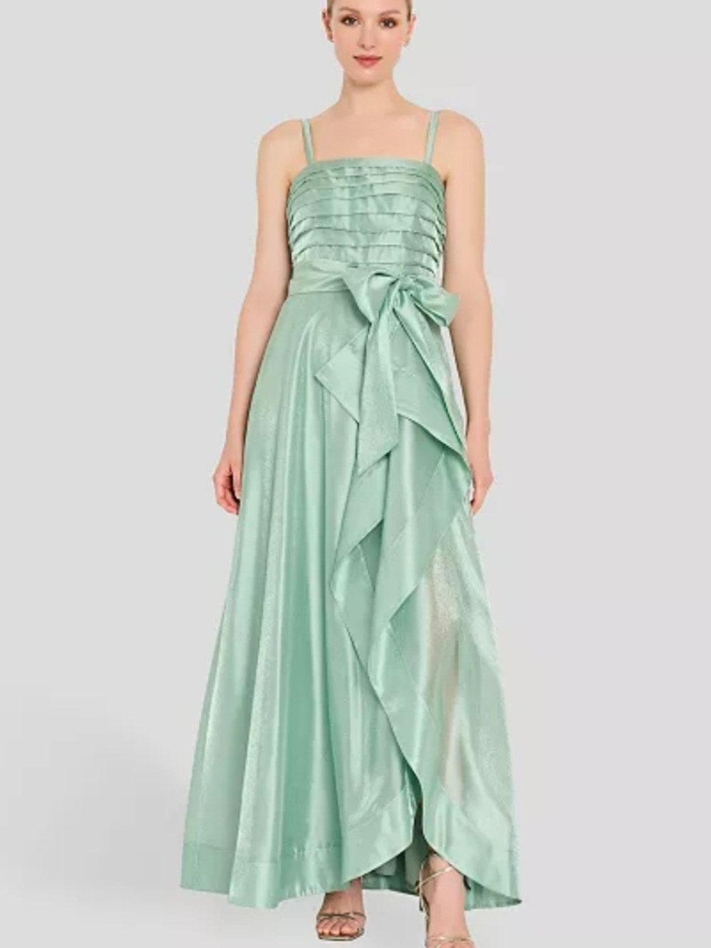Women's Ruched Bodice Ruffle Front Gown - Picture 3 of 5